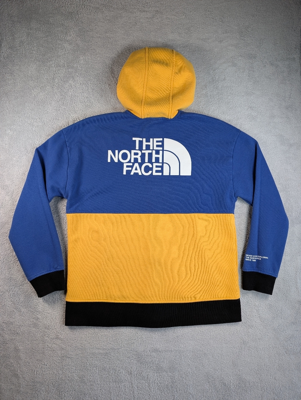 The North Face Full Zip Hoodie Mens M‎ Blue Yellow Colorblock Jacket - Picture 9 of 9